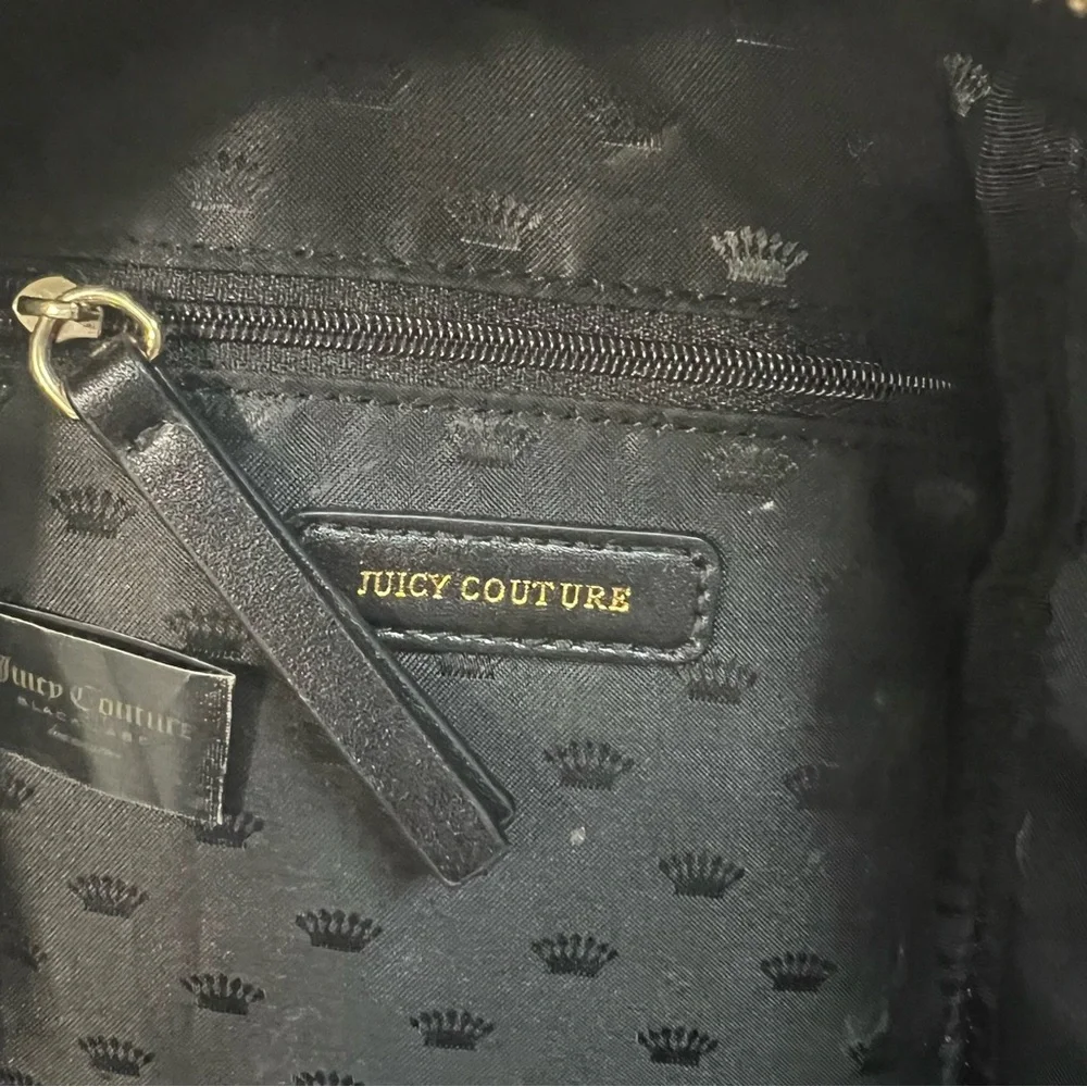 Juicy Couture Black Label Velvet Mini Backpack Bling Rhinestone Bag Velour Y2K